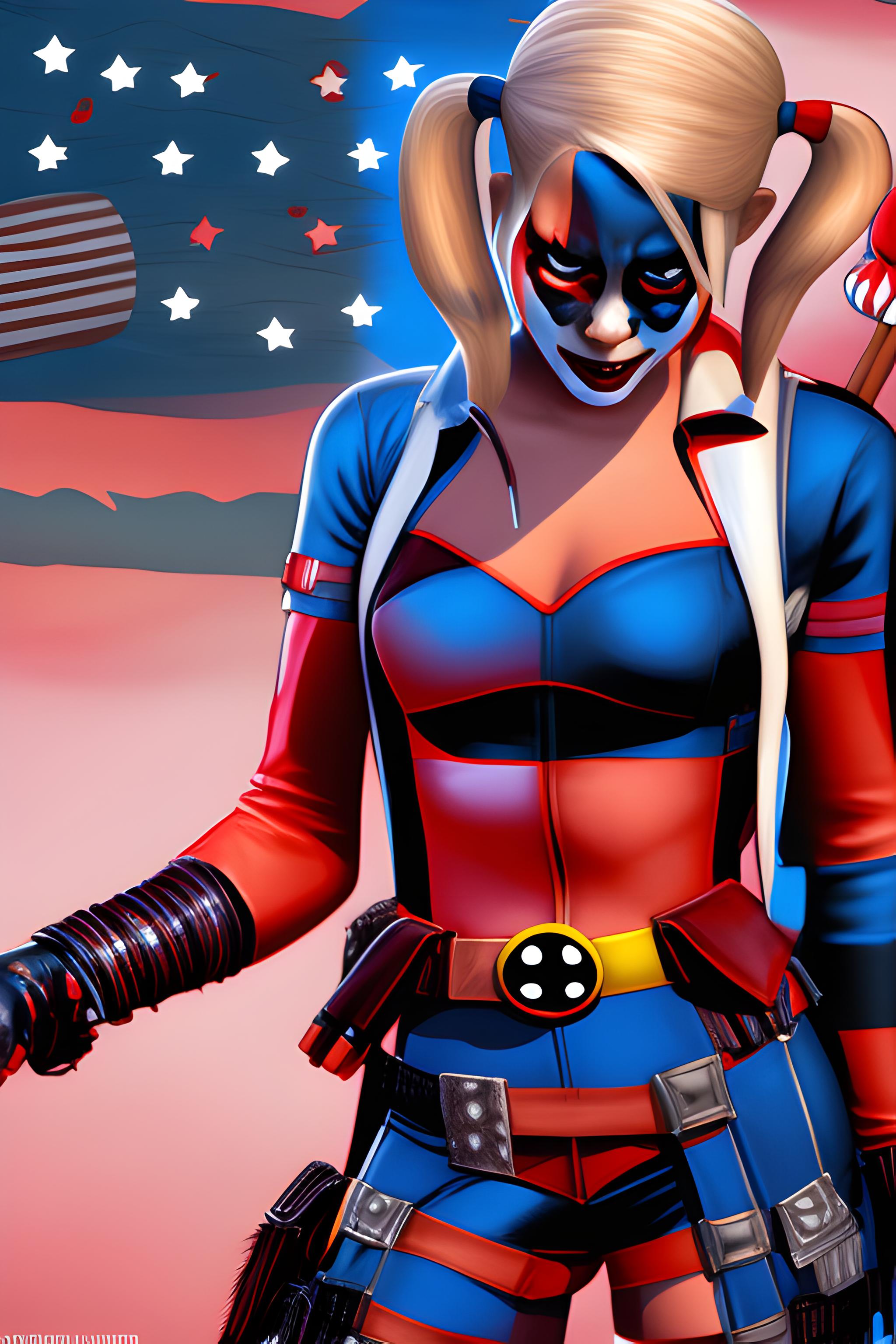 Harley Quinn and Deadpool 4th of July
